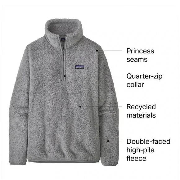 Patagonia Fleece Grey Los Gatos 1/4-Zip Jacket Women’s size Large - Picture 4 of 7
